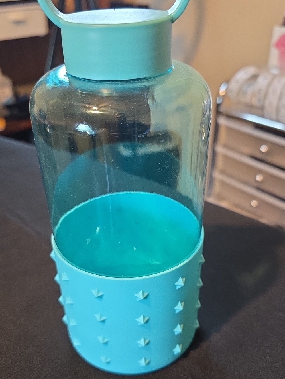 Aqua/Turquoise Studded Water Bottle